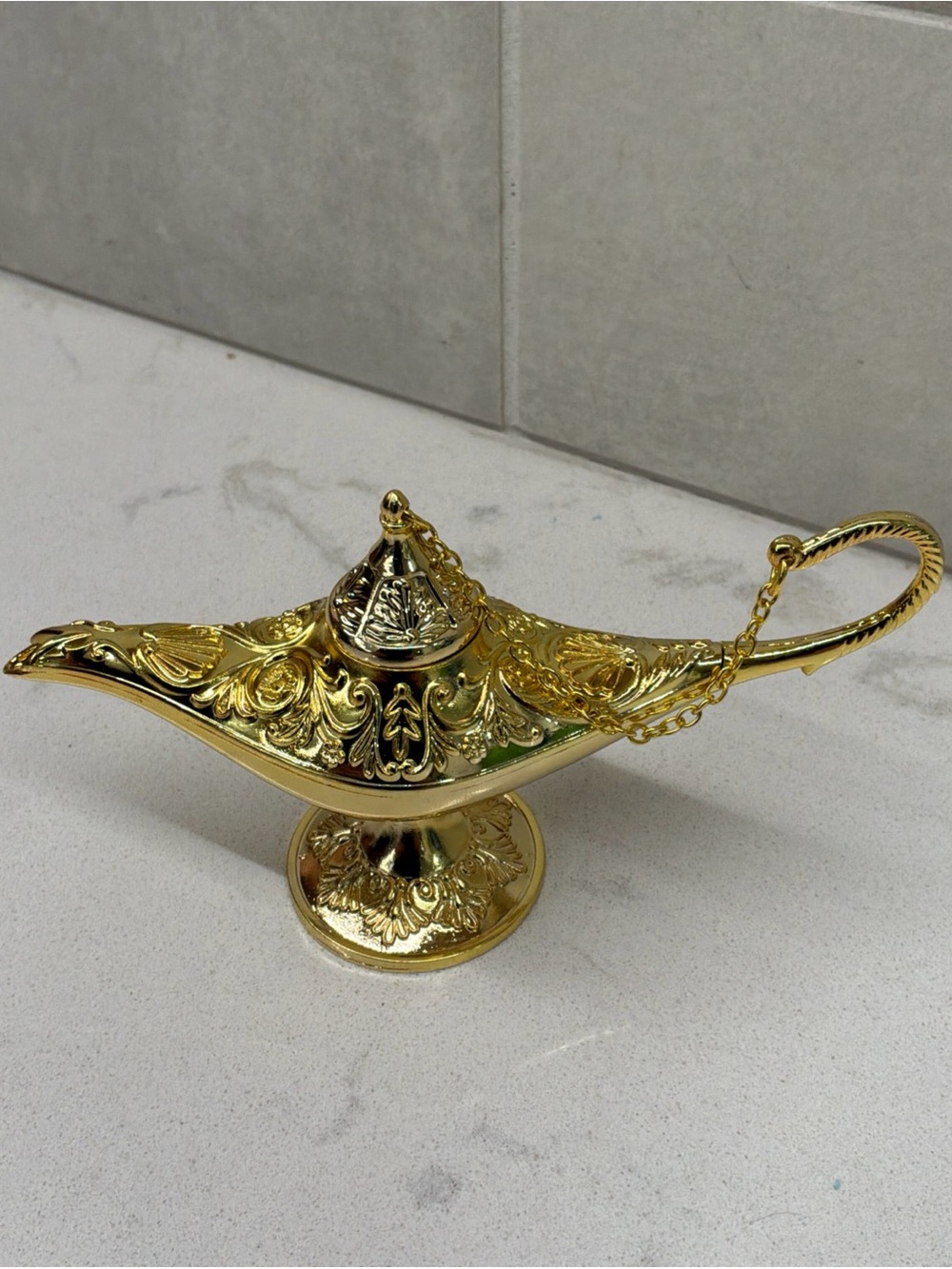 Shiny Metal Gold Tone Lamp Genie Lamp Small Size Trinket Aladdin